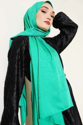 Mini Çiçekli Jakar Şal Yeşil -114 