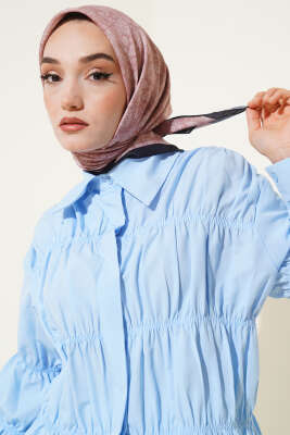 Mini Çiçekli Soft Eşarp Camel 