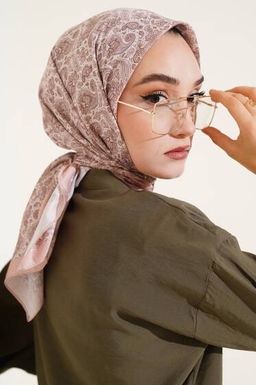 Mini Çiçekli Soft Eşarp Latte - Başörtüsü