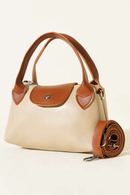 Mini Classic Çıtçıtlı Kadın El Çantası Bej 