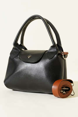 Mini Classic Çıtçıtlı Kadın El Çantası Siyah 