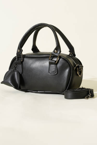 Mini Cüzdan Detaylı Kadın Çanta Siyah - Kol Çantası