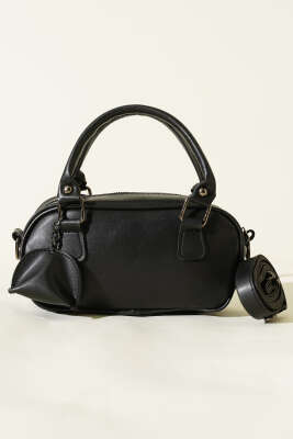 Mini Cüzdan Detaylı Kadın Çanta Siyah - Kol Çantası