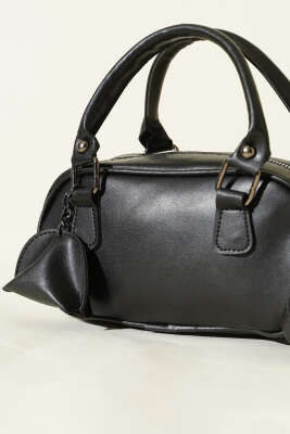 Mini Cüzdan Detaylı Kadın Çanta Siyah - Kol Çantası