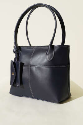 Mini Cüzdan Detaylı Uzun Kulplu Çanta Lacivert - GÜZEL ÇANTA