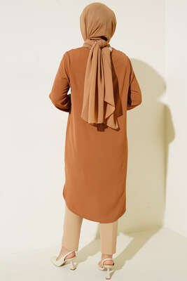 Mini Düğme Detaylı Tunik Latte - Tunik