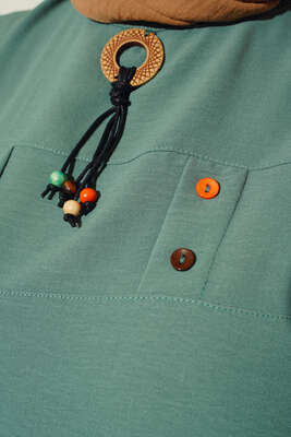 Mini Düğme Detaylı Tunik Mint Yeşil - Tunik