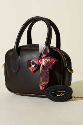 Mini Fularlı Kol Çantası Acı Kahve - GÜZEL ÇANTA