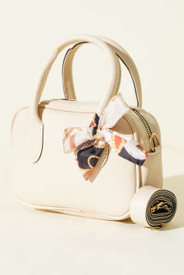 Mini Fularlı Kol Çantası Krem - GÜZEL ÇANTA