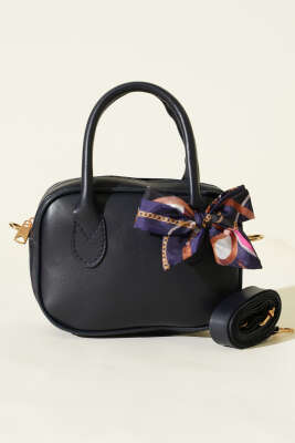 Mini Fularlı Kol Çantası Lacivert - Kol Çantası