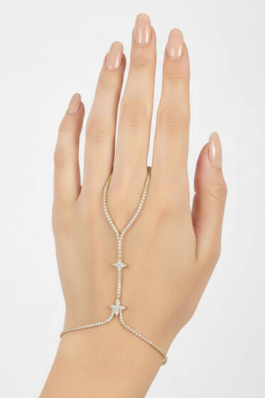 Mini Kalp Geçişli Bileklik Gold - Bileklik