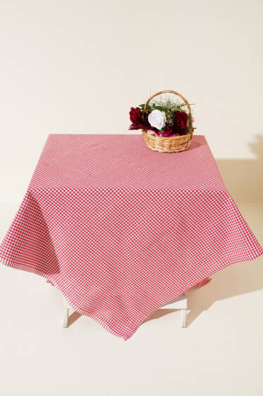 Mini Kareli Piknik Örtüsü Kırmızı - Masa Örtüsü
