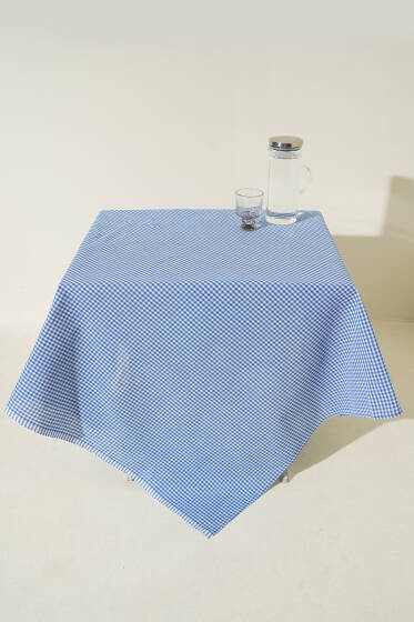 Mini Kareli Piknik Örtüsü Mavi - Masa Örtüsü