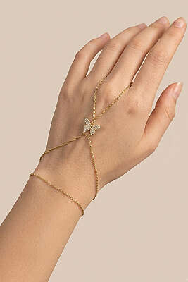 Mini Kelebek Figürlü Şahmeran Gold - DEMİR BİJUTERİ