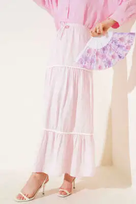 Mini Pon Pon Detaylı Etek Pembe 