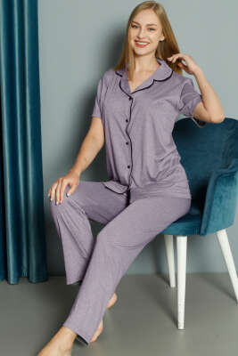 Mini Puantiyeli Kısa Kol Pijama Takımı Galibarda - Kadın Pijama Takımı