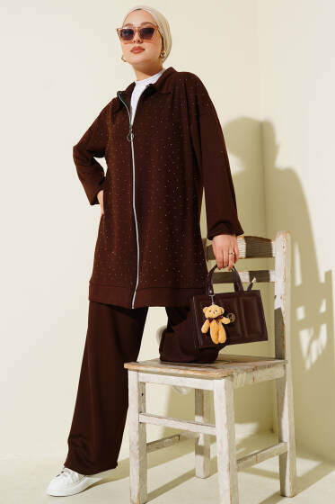 Mini Serpme Taşlı İkili Takım Kahve - İkili Takım