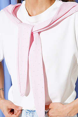 Mini Taş Atkılı T-shirt Pembe - Kadın Giyim Modelleri