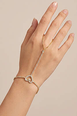 Mini Taş Detaylı Kalpli Şahmeran Gold - KONYALI BİJUTERİ