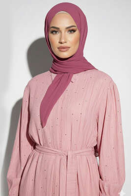 Mini Taş Detaylı Kuşaklı Gömlek Pembe - 500-700 TL Ürünler