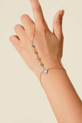 Mini Taş Zincir Detaylı Şahmeran Mavi 