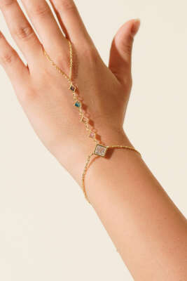 Mini Taş Zincir Detaylı Şahmeran Mor 