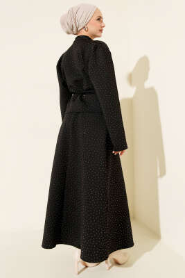 Mini Taşlı Etekli İkili Takım Siyah - İkili Takım