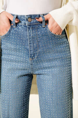 Mini Taşlı Kot Pantolon Açık Mavi - 500-700 TL Ürünler