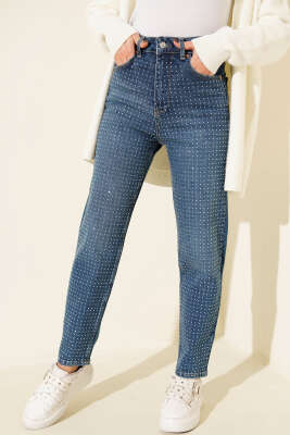 Mini Taşlı Kot Pantolon Mavi - 500-700 TL Ürünler