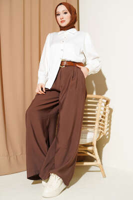 Mini Taşlı Saten Gömlek Ekru - Gömlek