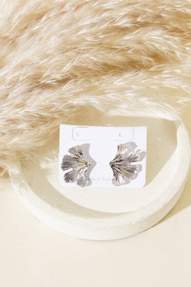 Mini Yarım Yonca Küpe Gümüş - Küpe