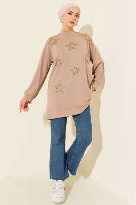 Mini Yıldız Taşlı Tunik Bej - 300-500 TL Ürünler