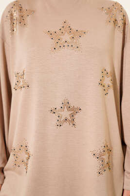Mini Yıldız Taşlı Tunik Bej - 300-500 TL Ürünler