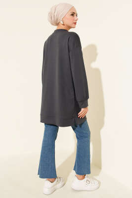 Mini Yıldız Taşlı Tunik Füme - Tunik