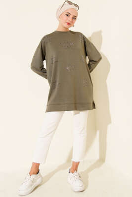 Mini Yıldız Taşlı Tunik Haki - 300-500 TL Ürünler