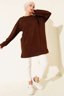 Mini Yıldız Taşlı Tunik Kahve - 300-500 TL Ürünler