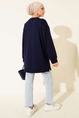 Mini Yıldız Taşlı Tunik Lacivert - Tunik