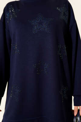 Mini Yıldız Taşlı Tunik Lacivert - Tunik