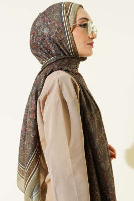 Minik Çiçek Motifli Soft Şal Çağla Yeşili - Başörtüsü