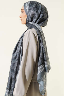 Minik Çiçek Motifli Soft Şal Füme - Başörtüsü