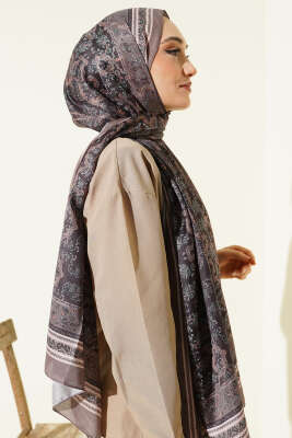 Minik Çiçek Motifli Soft Şal Vizon - Başörtüsü