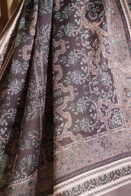 Minik Çiçek Motifli Soft Şal Vizon - Başörtüsü