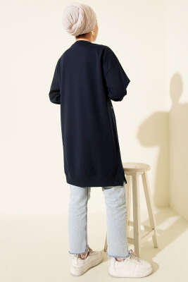 Minik Kalp Nakışlı Tunik Lacivert - Tunik