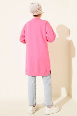 Minik Kalp Nakışlı Tunik Pembe - Tunik