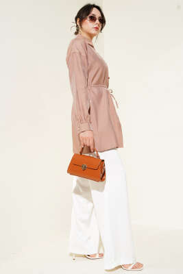 Minik Taş Süslemeli Gömlek Camel - 300-500 TL Ürünler