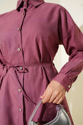 Minik Taş Süslemeli Gömlek Magenta - 300-500 TL Ürünler