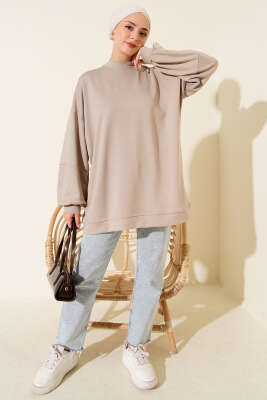 Minik Taş Süslemeli Loyşa Tunik Vizon - 300-500 TL Ürünler