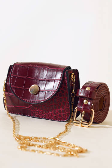 Minimal Bel Çantası Bordo - Bel Çantası