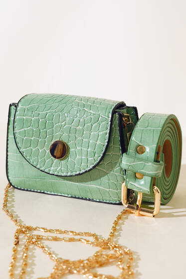 Minimal Bel Çantası Çağla Yeşili - Bel Çantası