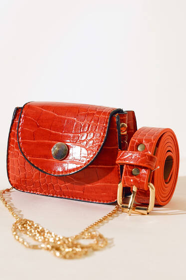 Minimal Bel Çantası Kiremit - Bel Çantası